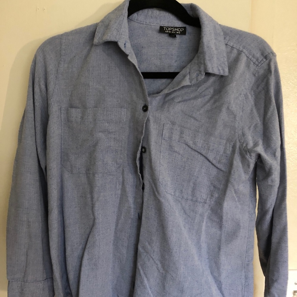 Topshop blue button up